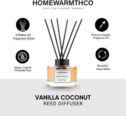 Clean Linen Reed Diffuser Set - Luxury Fragrance Reed Diffusers for Home. Office, Bathroom, Kitchen and Home Decor - Long-Lasting Scent with Non-Toxic Oils (5.63 oz, 160ml)