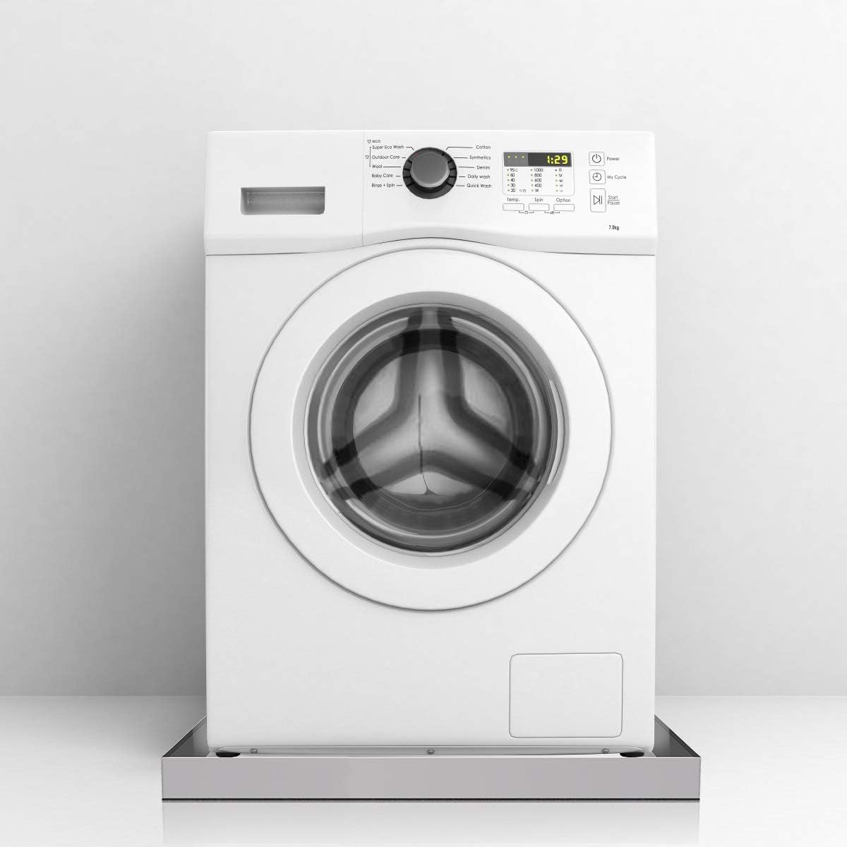 Washing Machine Pan-28" x 30" x 2.5", Heavy Duty 304 Stainless Steel, Washing Machine Tray with Anti-Slip Bottom Pad, Raised Edge Drain Pan, No Hole, Leak Protection for Laundry Room