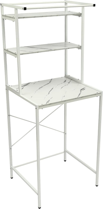 Over Washer and Dryer Shelves,Dryer Storage Shelf,3 Tiers Laundry Room Storage and Organizer Standing Shelf,Height Adjustable Laundry Room Shelves, Load-Bearing Capacity 22lbs (Log)