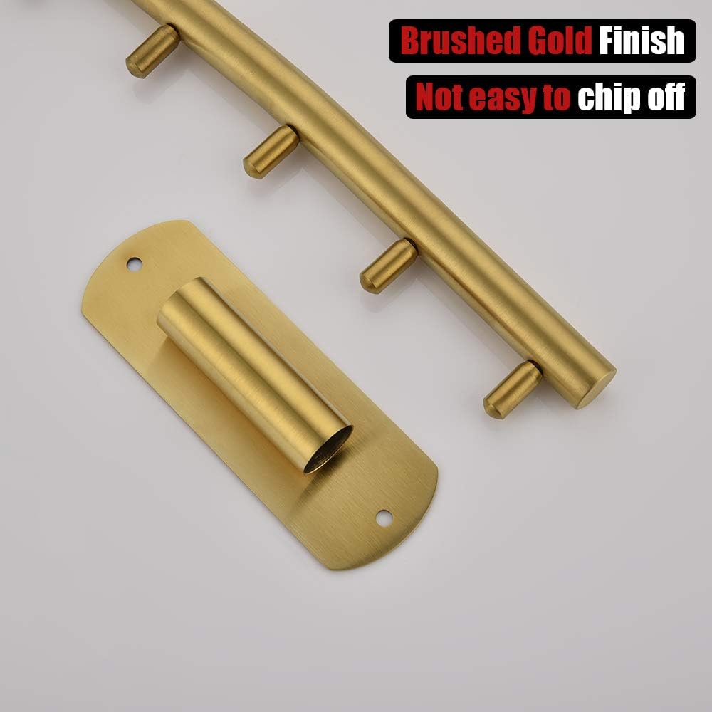JQK Folding Clothes Hanger Rack, Stainless Steel Swing Arm Hook Holder, Clothing Hanging System Drying Closet Storage Organizer Brushed Finished Wall Mount, SHR100-BN