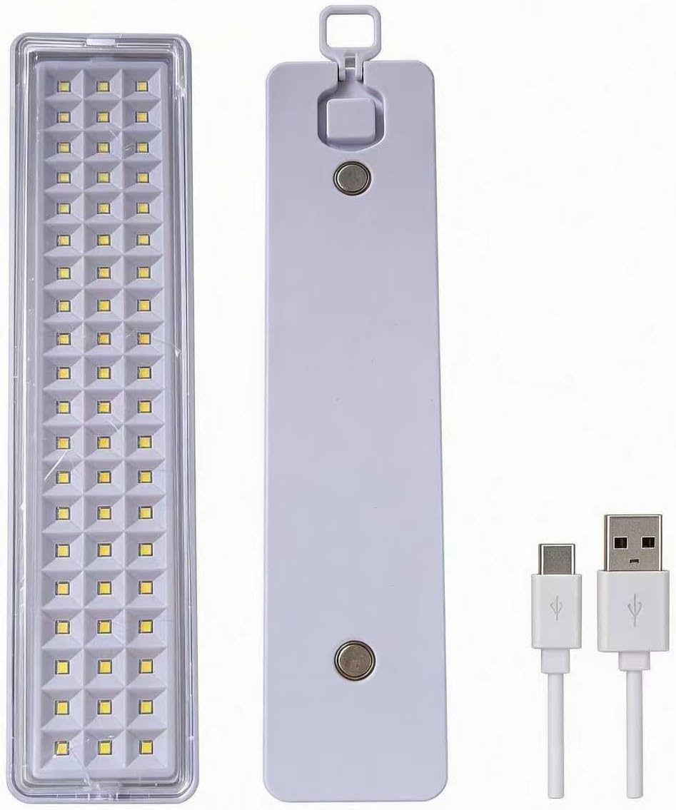 LED Emergency Light, Rechargeable Portable Indoor wall-Mounted Household Light, 30/60LED exit Light, 3 Lighting Modes, Magnetic Attachment, Camping Light (30LED USB Type-C)