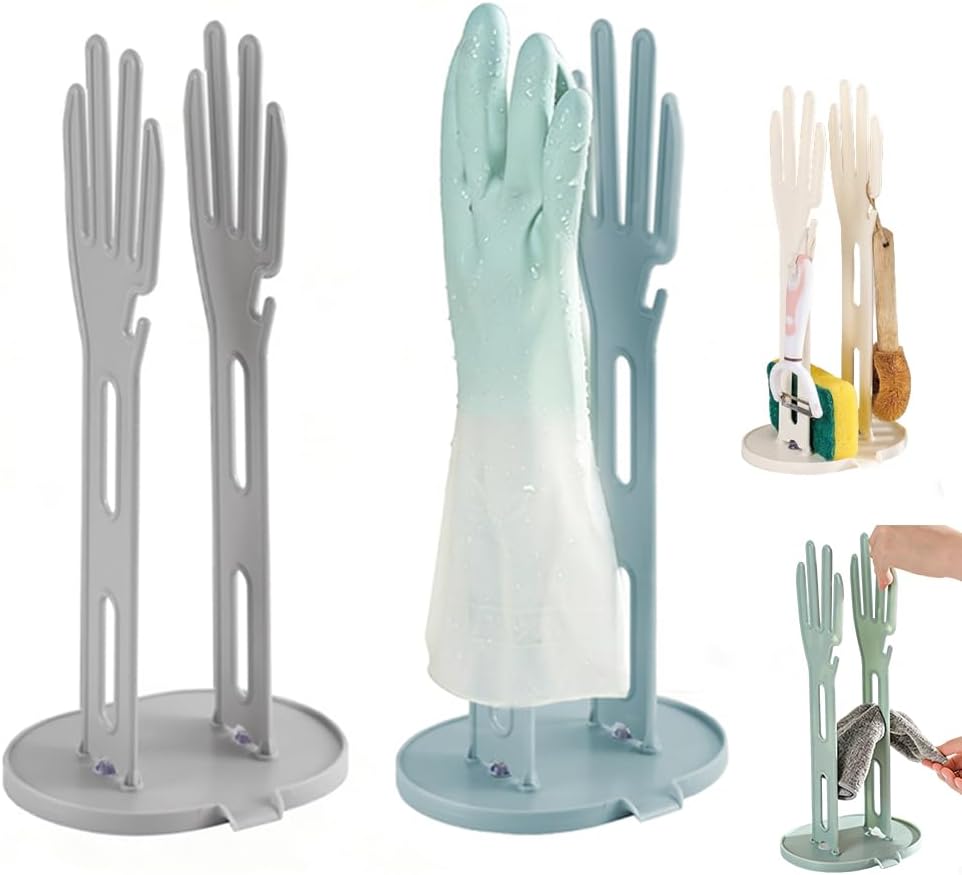 2 Pack Kitchen Holder Glove Drying - Glove Dryer Rack,Reusable Plastic Bag Dryer,Dish Glove Holder with Kitchen,Reusable Towel Storage Holders,Glove Storage and Hanger，Stand Creative Kitchen Tool