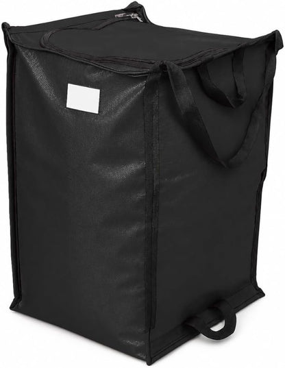 DURASACK XL 48-Gallon Zipper Top Heavy Duty Storage Tote Bags, Black | Rugged Woven Polypropylene Moving Bag, Reusable Self-Standing Design, Holds up to 500 Pounds