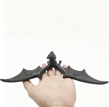 Coat Hooks Wall Mounted, Rustic Bat Key Hook Holder, Heavy Duty Decorative Black Wall Hooks for Mudroom, Towels, Hat Rack, Purse Hooks, Cast Iron Decorative ‎Antique Black Hooks