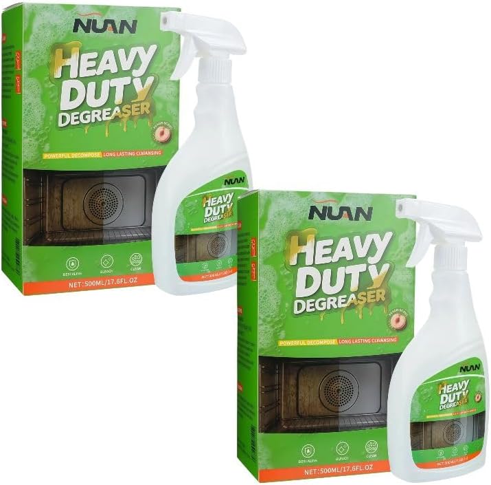 NUAN Heavy Duty Degreaser Spray, 500ML Kitchen Cleaner Spray, All Purpose Cleaner Multi Purpose Degreaser Cleaner Spray Removes Grease, Grime, And Stains On Microwave & Oven & Stove Top