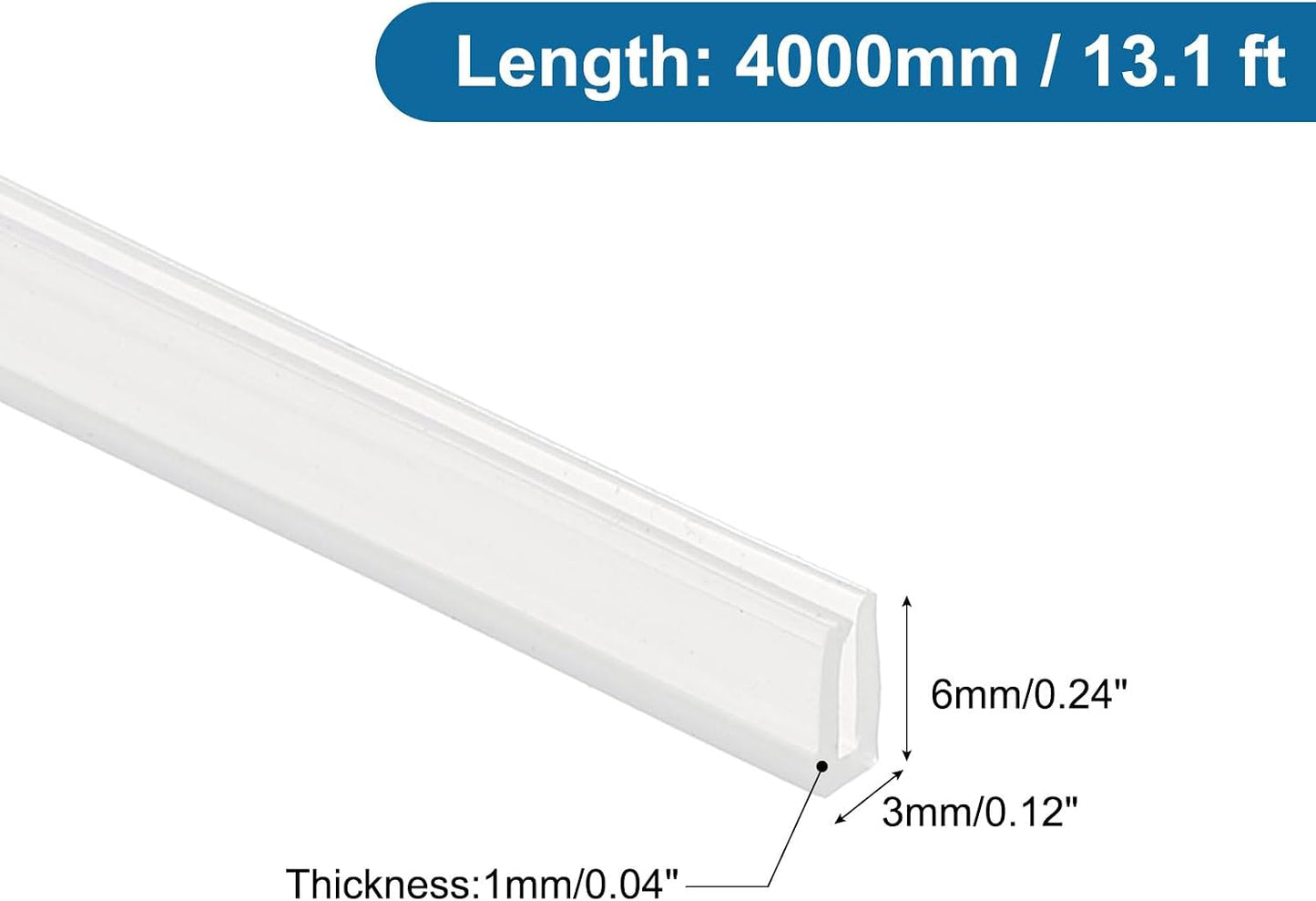 PATIKIL U Channel Edging Trim, 26Ft Sheet Metal Edge Guard Protector Rubber Edge Trim Air Sealed Seal Strip, 5/64" Slot, Fits 1/16"-5/64" Edge, 9/32" x5/128 x5/32