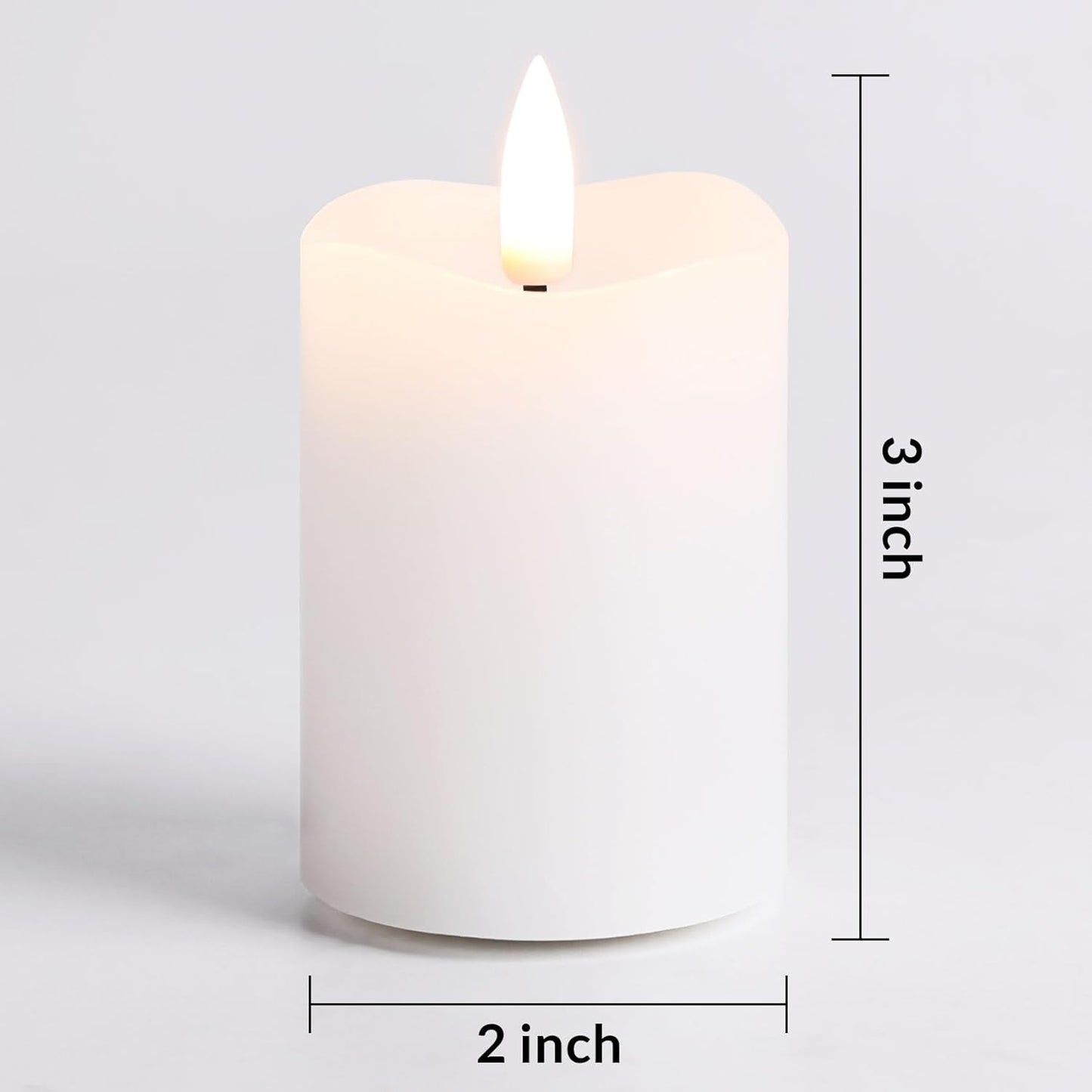 Ivory Flameless Votive Candles with Remote Batteries, Small 2x3 inch LED Wax Pillar Candles Flickering Set of 6