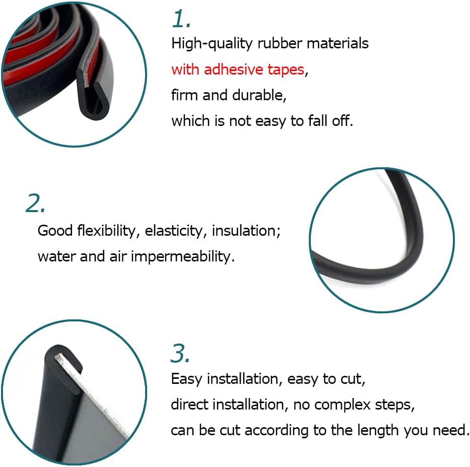 Clear Rubber Edge Trim, U Channel Rubber Seal Strip with Self-Adhesive Tape, Metal Edge Protector Fit for 0.15", 20Ft (236 in)