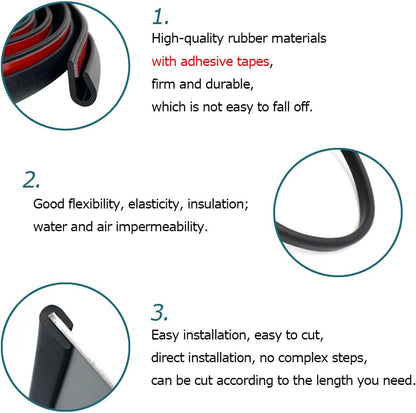 Clear Rubber Edge Trim, U Channel Rubber Seal Strip with Self-Adhesive Tape, Metal Edge Protector Fit for 0.15", 20Ft (236 in)