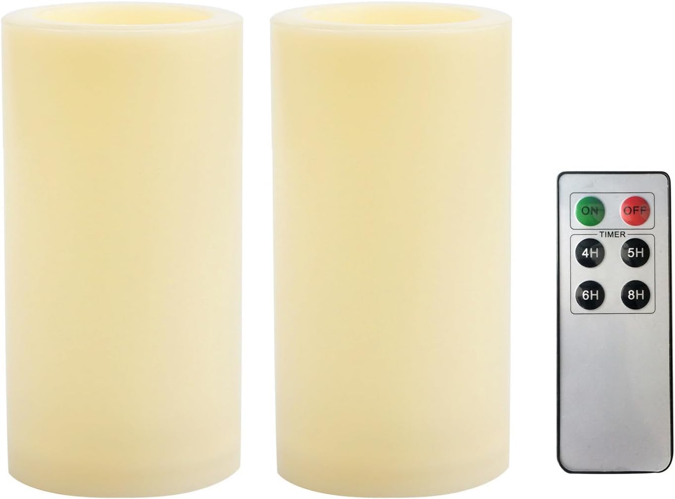 CANDLE CHOICE Waterproof Outdoor Battery Operated Flameless Candles with Remote Timer Plastic Flickering Fake Electric LED Pillars for Lantern Garden Wedding Christmas Decorations 3x4 Inches 3 PCS