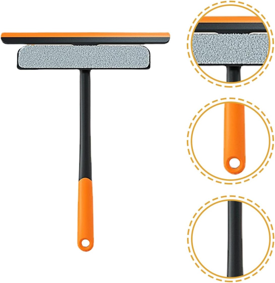 Window Screen Cleaning Brush and Squeegee Kit 34x27.4cm Double-Sided Invisible Glass Scraper Multipurpose Screen Cleaner Tool for Household Window Washing