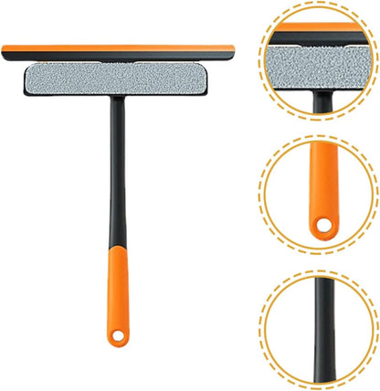 Window Screen Cleaning Brush and Squeegee Kit 34x27.4cm Double-Sided Invisible Glass Scraper Multipurpose Screen Cleaner Tool for Household Window Washing