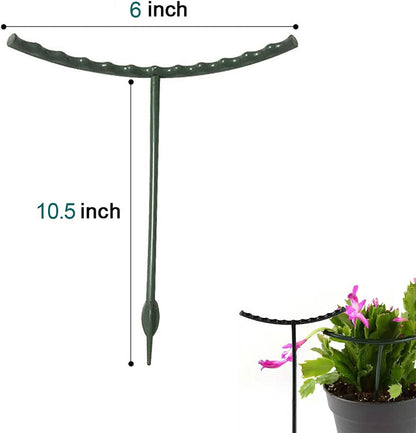 12 Pack Plant Support for Indoor and Outdoor Small Plants，Half Round for Potted Plants, Plastic Ring Flower Stakes with 20Pcs Plant Garden Clips