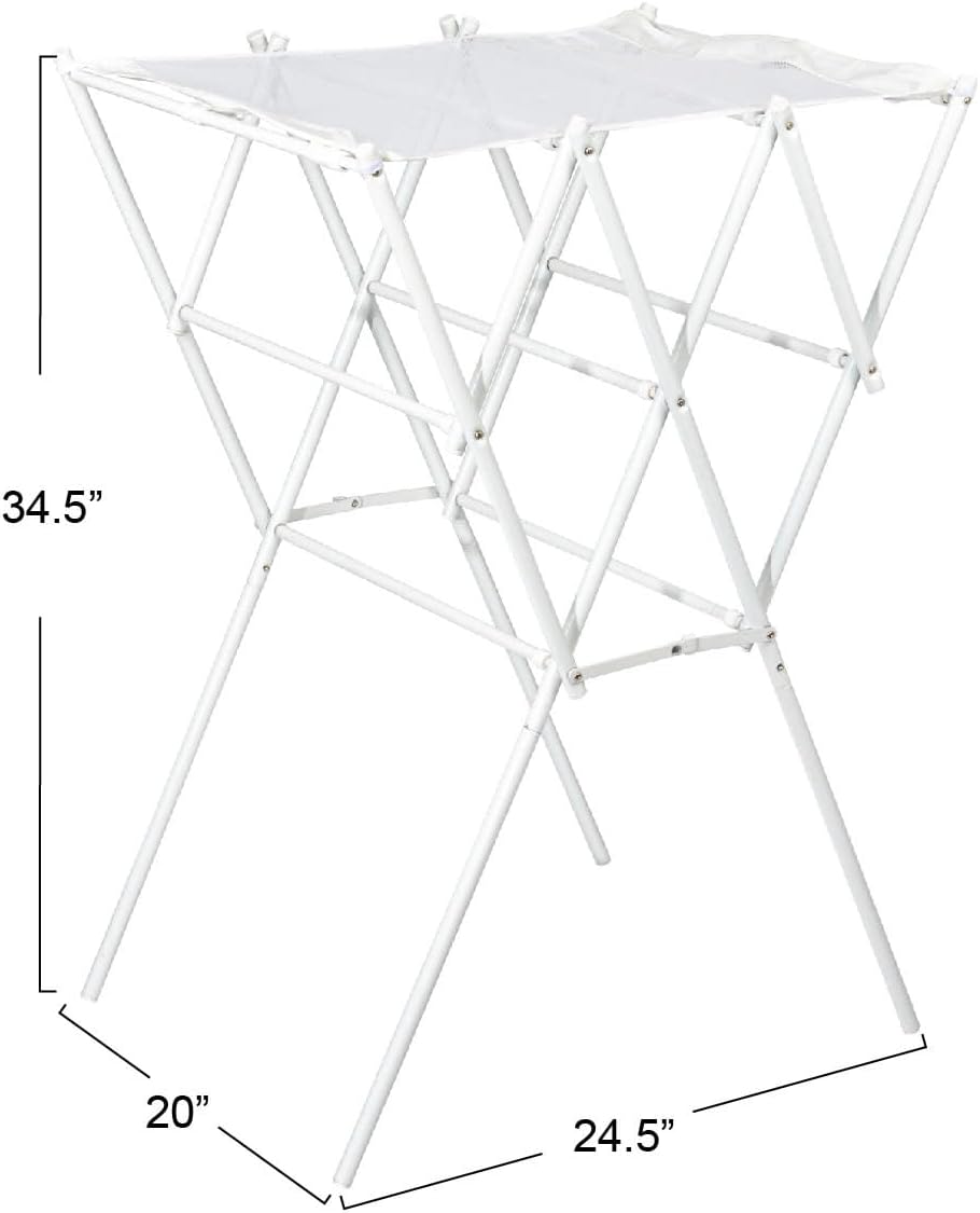 Household Essentials Clothes Drying Rack, Foldable, Expandable and Collapsible Laundry Drying Rack, Silver