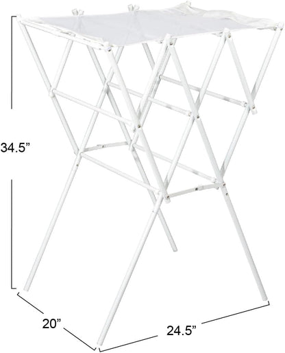 Household Essentials Clothes Drying Rack, Foldable, Expandable and Collapsible Laundry Drying Rack, Silver