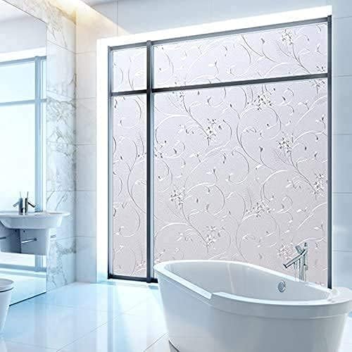 Niviy Window Privacy Film Static Cling Non-Adhesive Window Film Frosted Glass Bathroom Door Decoration Privacy Covering (17.7"x 78.7")