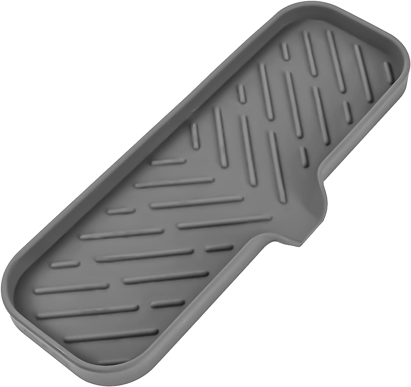 MicoYang Silicone Bathroom Soap Dishes with Drain Spout-Bathroom and Kitchen Sink Organizer,Sponge Holder,Dish Soap Tray,Perfect for Dispenser,Scrubber,Bottle,Cup on Sink or Counter-Coffee 4.9"×3.2"