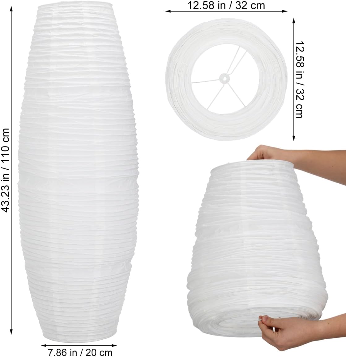 SHINEOFI Paper Lamp Shade Floor Lamp Shade Foldable Floor Lampshade Replacement for Bedroom Light Accessory Home Hotel Bedside Desk