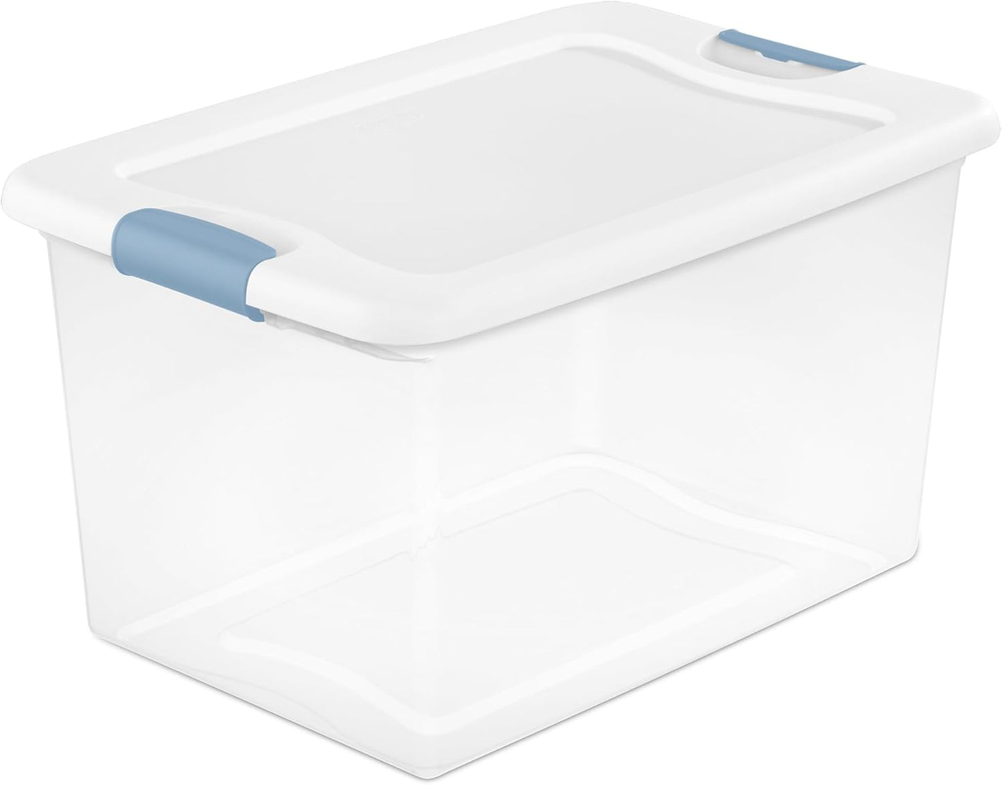 Sterilite 4-Pack 56 Quart Wheeled Latching Box, Underbed Clear Plastic Storage Organizer - Under Bed Rolling Container Bin with Lid and Wheels for Home or Dorm Bedrooms and Closets