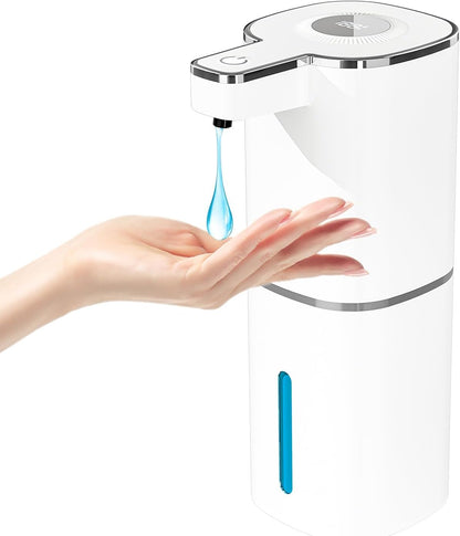 Automatic Foaming Soap Dispenser, Touchless Rechargeable Hand Soap Dispenser, 4 Adjustable Levels, 1200mAh Battery, Large Display, for Kitchen & Bathroom (Black, Foaming)