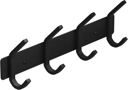 VAEHOLD Black Hat and Coat Wall Mount Rack - 3 Hooks for Robes, Bags, Keys, and Towels - Bathroom Towel Hanger Organizer (1 Pack)