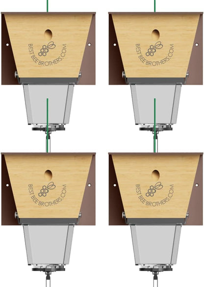 Best Bee Brothers Ultimate Pro Carpenter Bee Trap for Outside with Extra-Large, Clear External Receptacle, Internal Bee Vault & Spring-Loaded Door, 4.2” D x 5.8” W x 7.5” H (2 Pack)