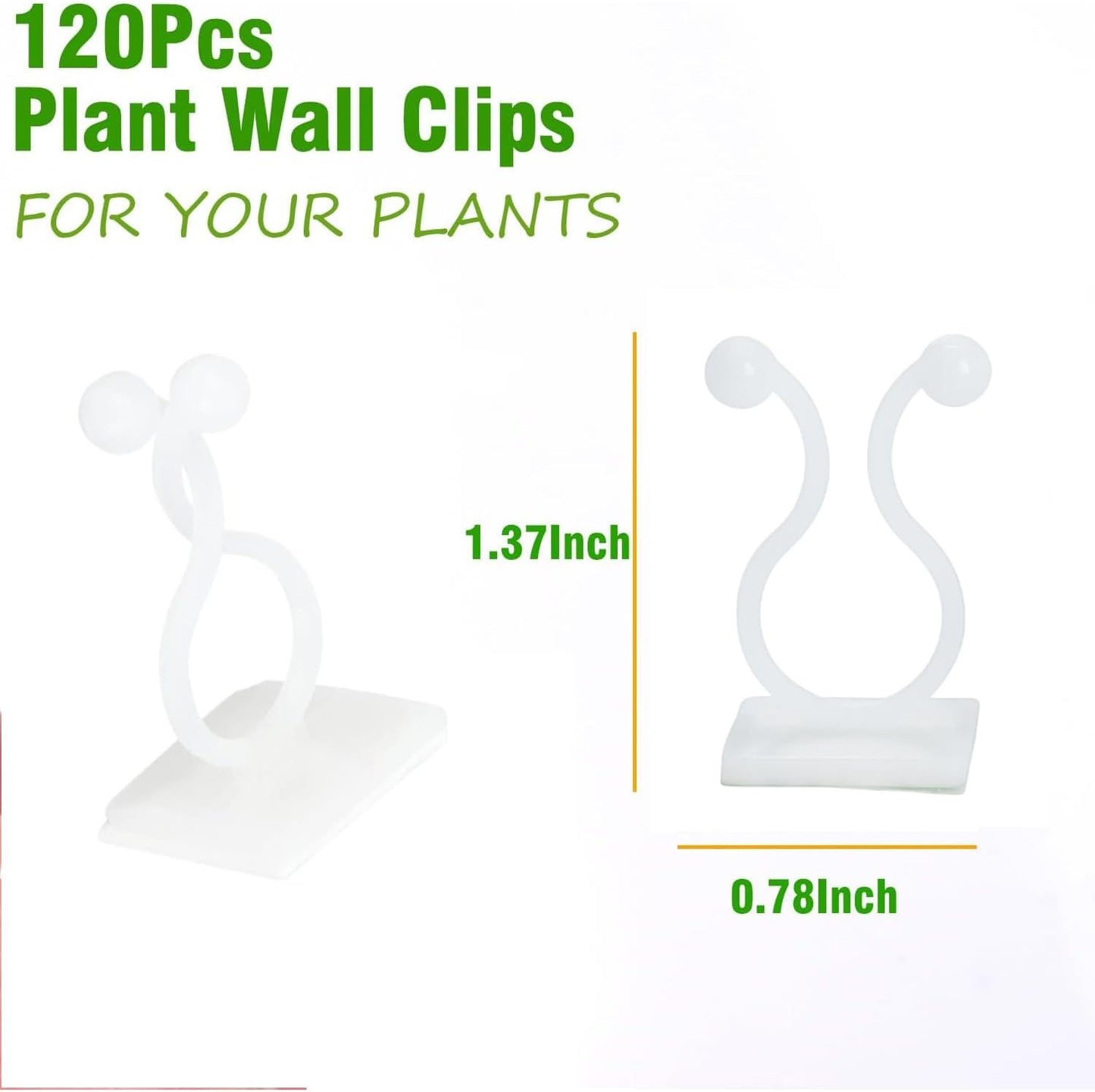 ALLWIN Plant Climbing Wall Clips - 120Pcs,Plant Hooks for Vines, Money Plant Clips (Green)