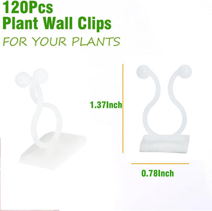 ALLWIN Plant Climbing Wall Clips - 120Pcs,Plant Hooks for Vines, Money Plant Clips (Green)