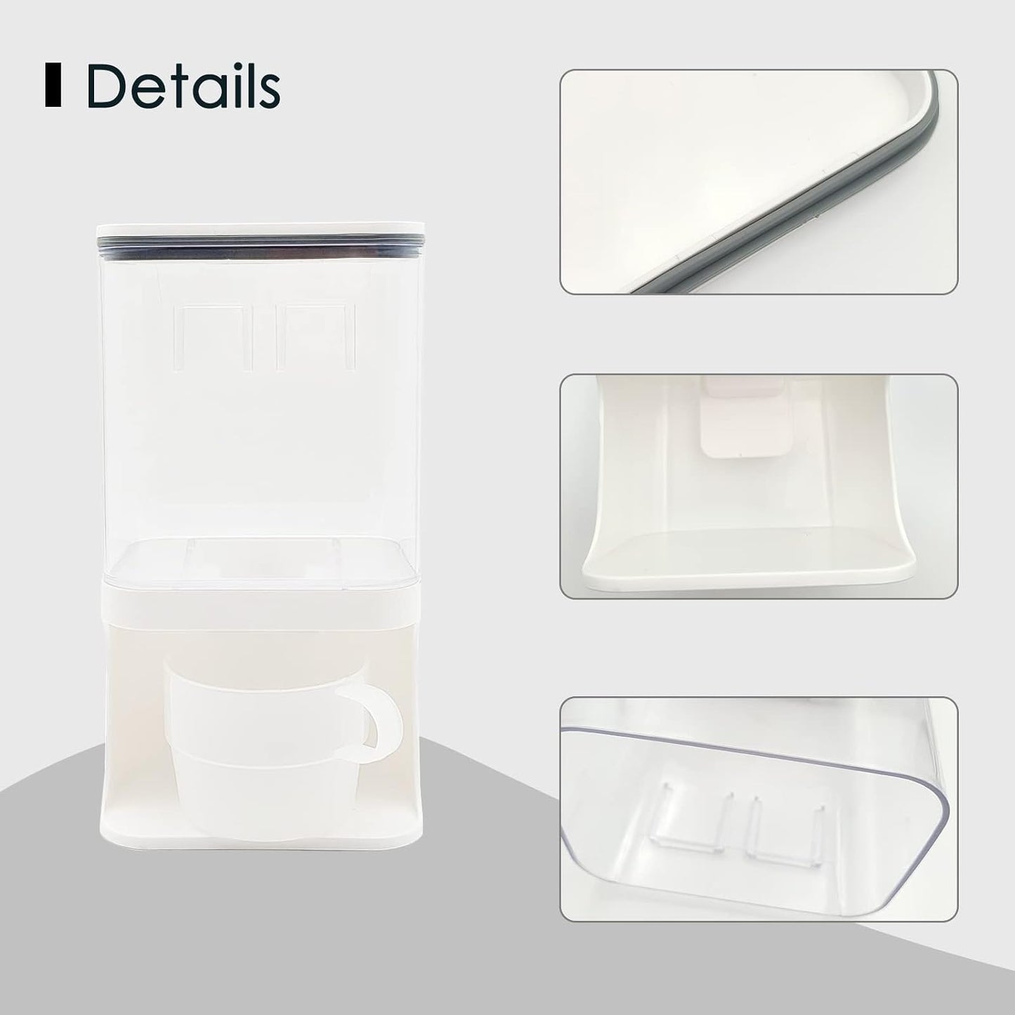 Detergent Dispenser for Laundry Room,Wall-Mounted Laundry Detergent Dispenser with Spigot Cup Holder,Suitable for Soap Beads Rice Scent Boosters Dry Food Dog Food Dispenser Storage Containers(1L)