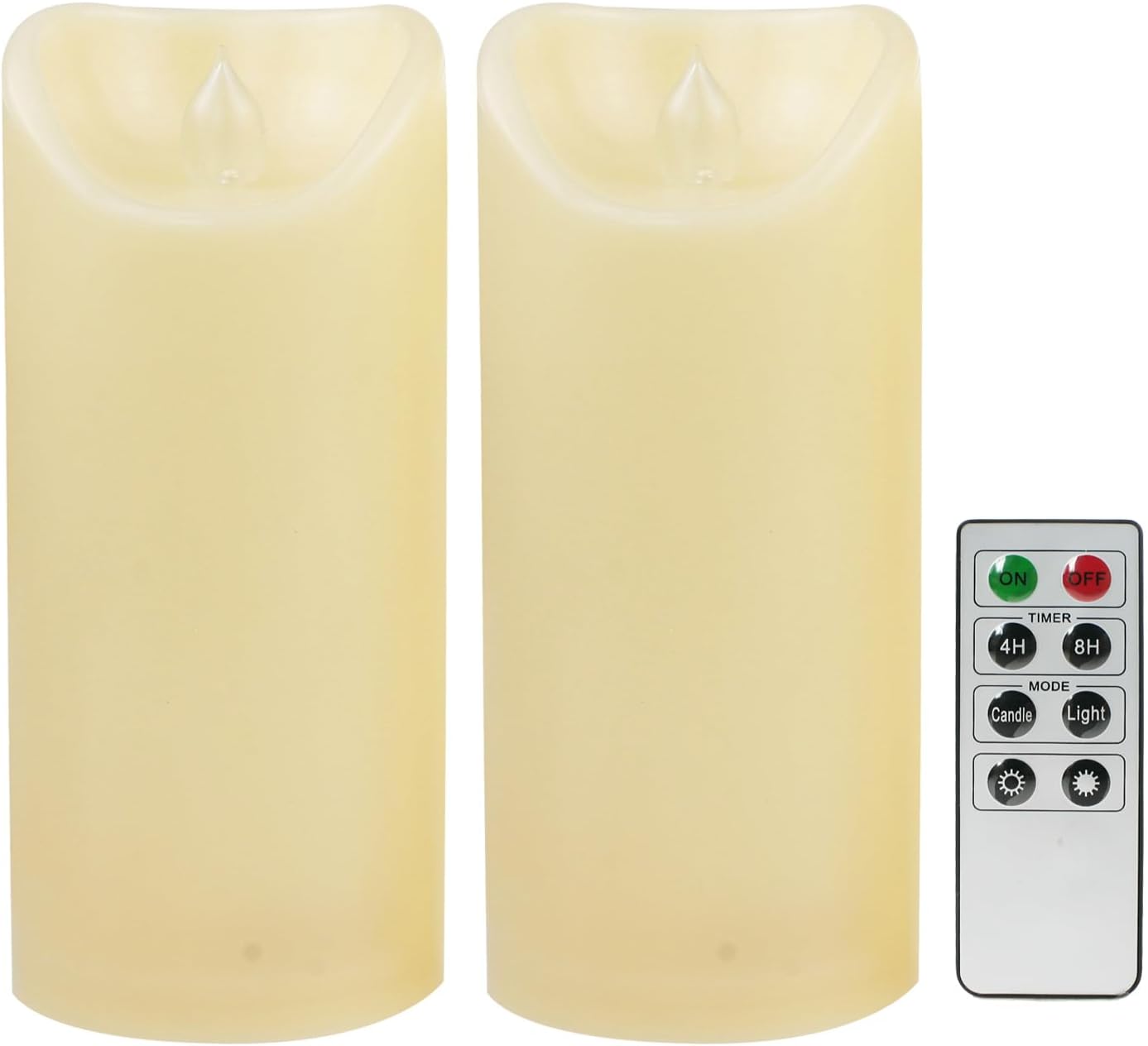 CANDLE CHOICE Waterproof Outdoor Battery Operated Flameless Candles with Remote Timer Plastic Flickering Fake Electric LED Pillars for Lantern Garden Wedding Christmas Decorations 3x4 Inches 3 PCS