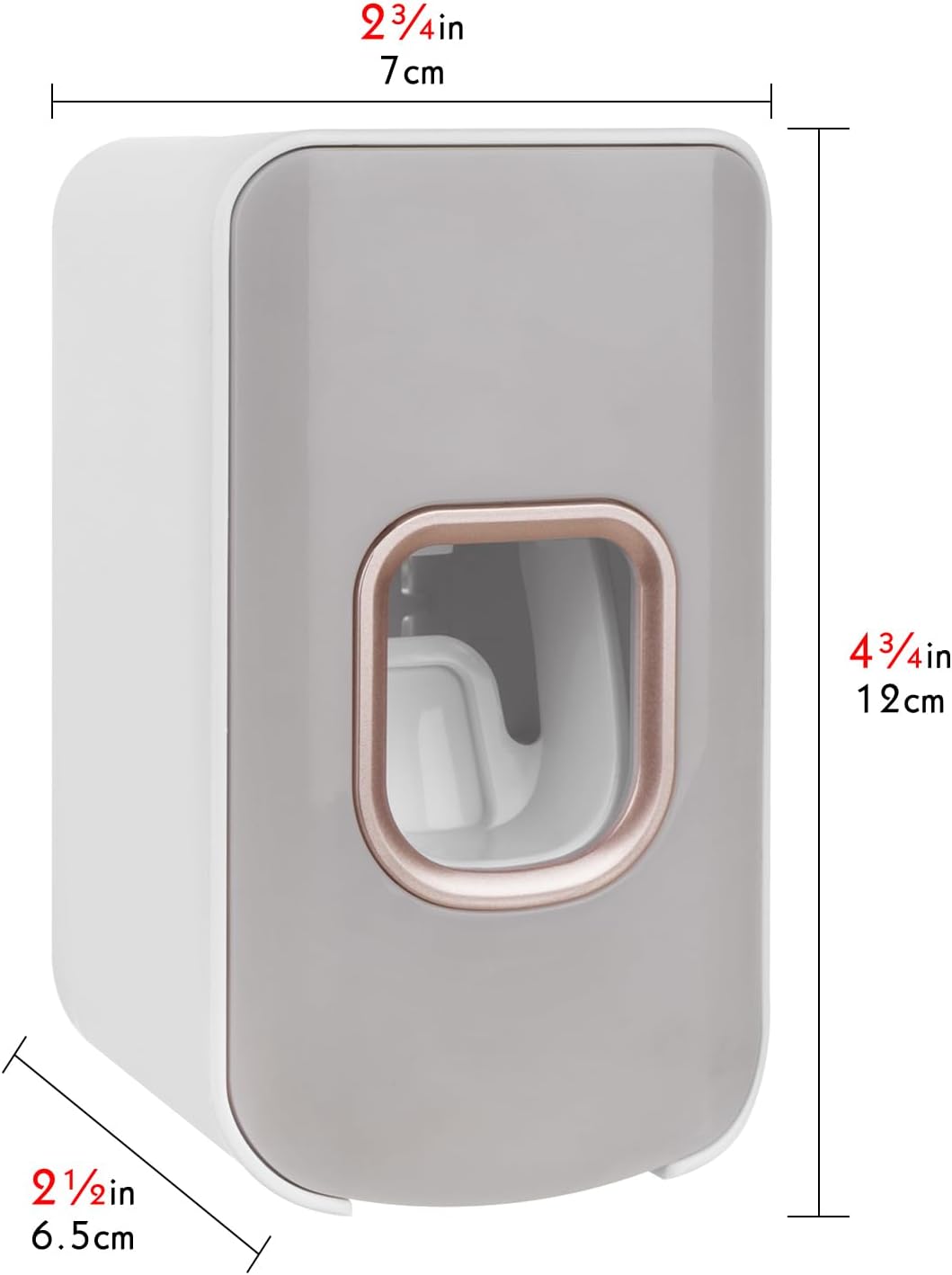 2 Slot Toothbrush Holder and Toothpaste Dispenser Wall Mounted, Automatic Toothpaste Squeezer, 2 in 1 Tooth Brush Toothpaste Organizer for Shower (Grey)