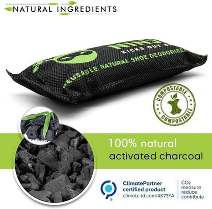 Charcoal Shoe Deodorizer Inserts - Shoe Odor Eliminator - Activated Charcoal Shoe Deodorizer Bags to Absorb Shoe Smell - Pack of 4 Shoe Smell Eliminator with Nail Clippers