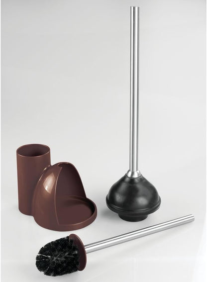 iDesign Slim Toilet Bowl Brush and Holder for Bathroom Storage - White/Brushed Stainless Steel, 1 x Toilet Brush | Bathroom Storage