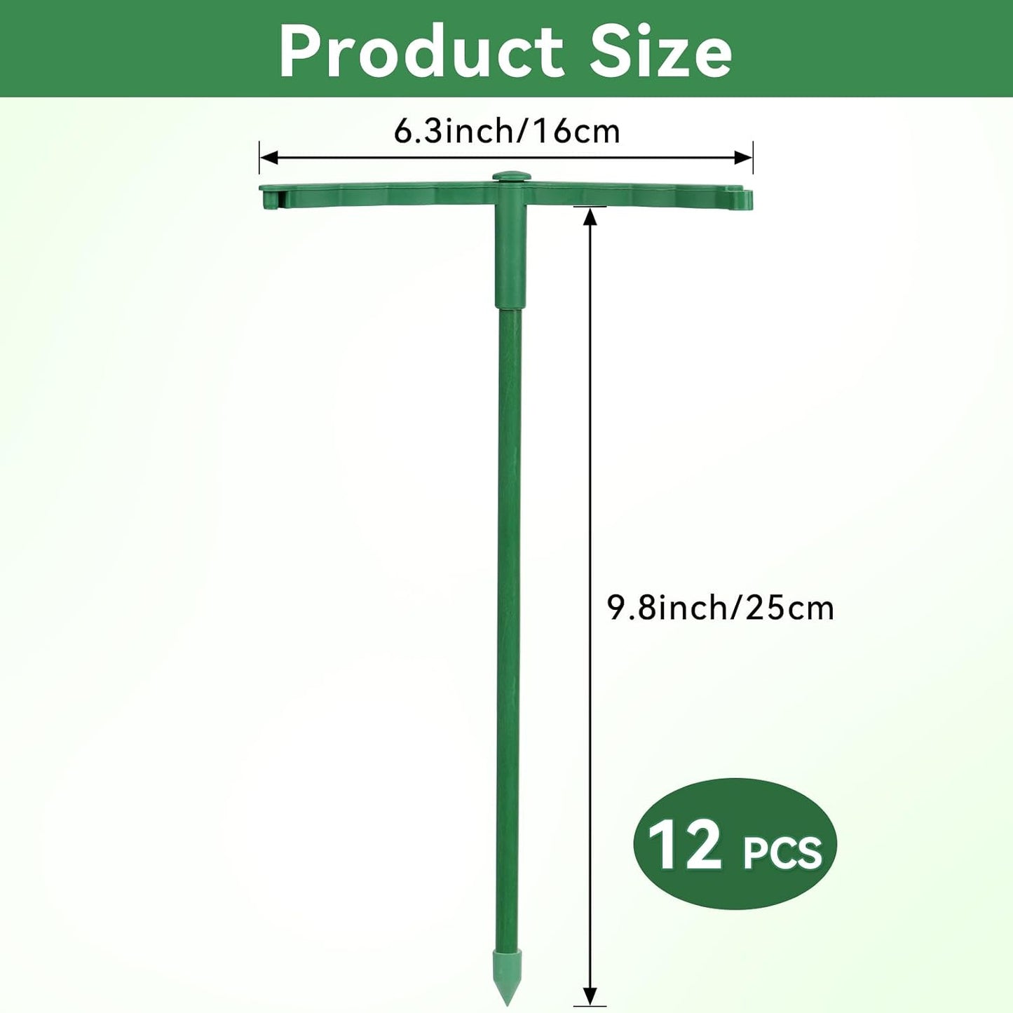 12 Pack Plant Support Stakes, 6.3 x 5.9 Inch Plastic Plant Cage Holders | Half Round Plants Support, Garden Flower Stakes, for Indoor Outdoor Climbing Plants Vegetable Flower Pot