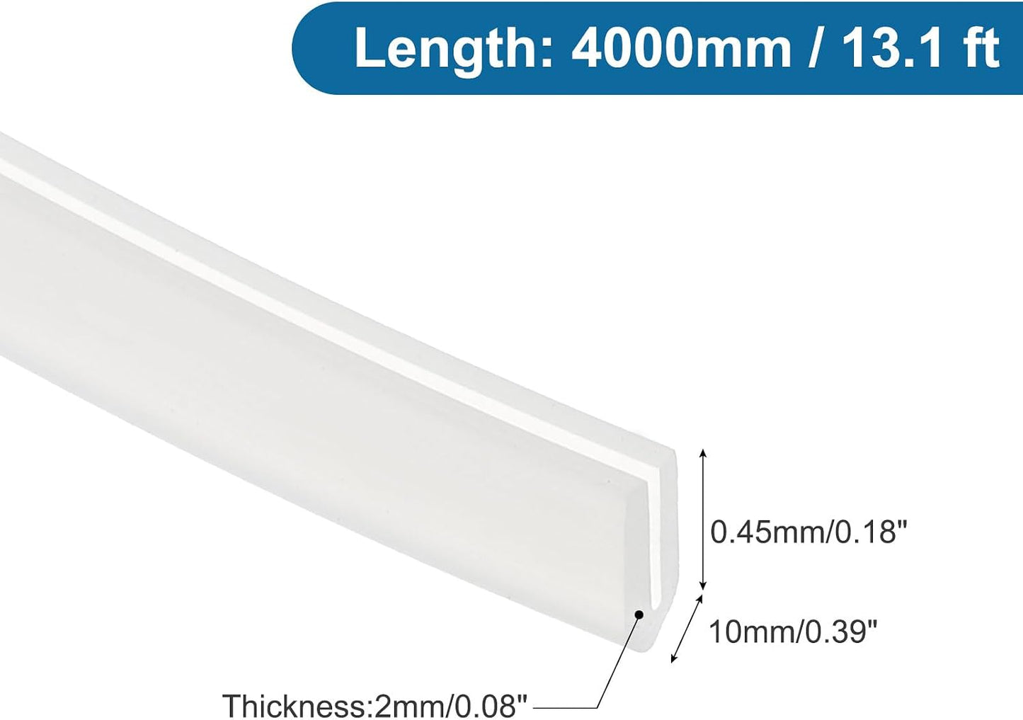 PATIKIL U Channel Edging Trim, 26Ft Sheet Metal Edge Guard Protector Rubber Edge Trim Air Sealed Seal Strip, 5/64" Slot, Fits 1/16"-5/64" Edge, 9/32" x5/128 x5/32