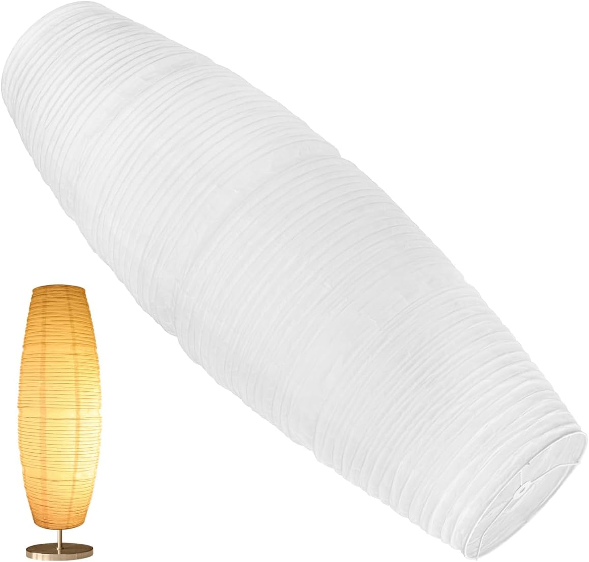 Abaodam Paper Floor Lamp Shade Replacement Foldable Standing Lamp Shade Light Cover for Floor Light, 43" Tall Japanese Rice Paper Lampshade for Home, Bedroom, Living Room