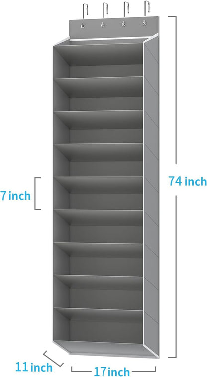 REGELETO 28 Large Pocket Over the Door Shoe Organzier, Hanging Shoe Rack for Door Large Capacity Shoe Organizer Holder with 4 Metal Hooks.