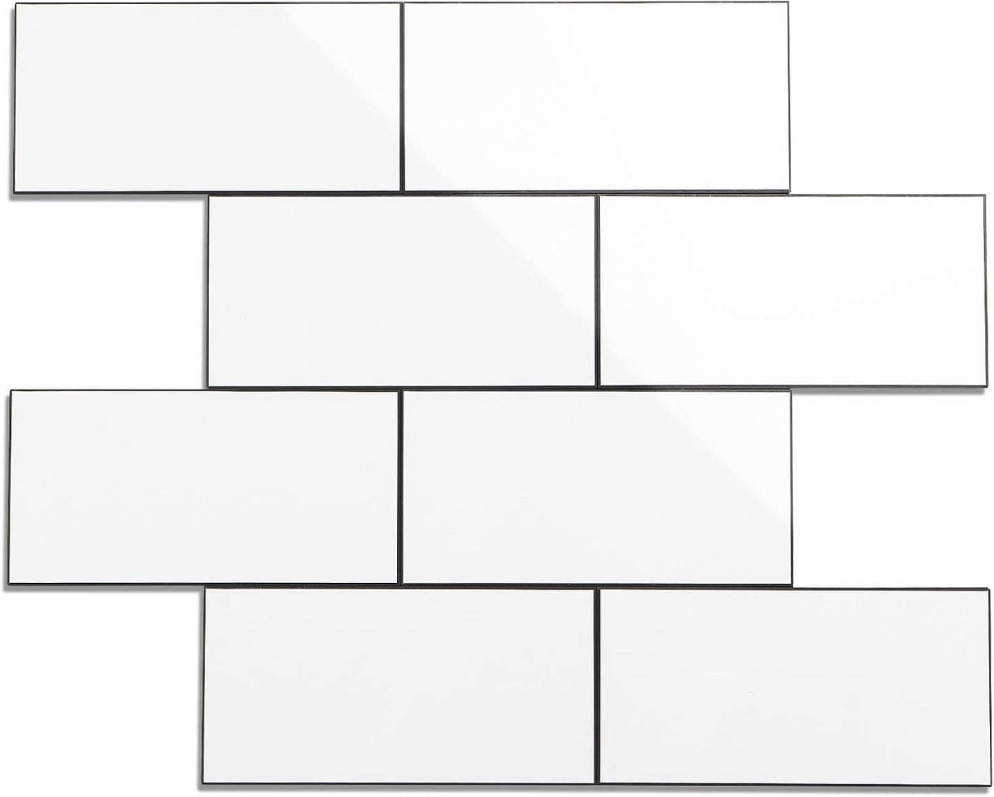 Havenly Peel and Stick Backsplash Tile for Kitchen & Bathroom Walls (White, 10 Tiles - 9.7 sq. ft. (0.9 m²))