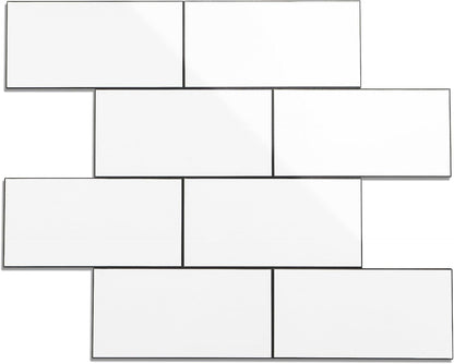 Havenly Peel and Stick Backsplash Tile for Kitchen & Bathroom Walls (White, 10 Tiles - 9.7 sq. ft. (0.9 m²))