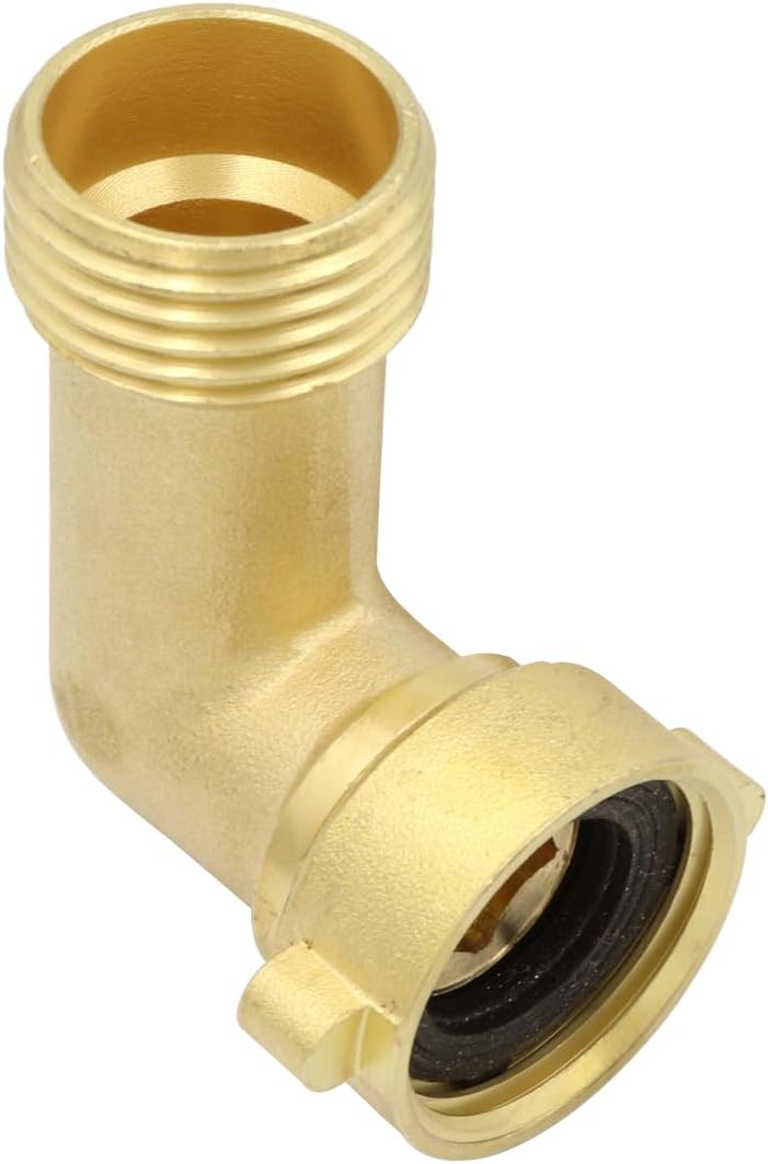 LBY 4 Way Brass Hose Splitter, 3/4" Hose Faucet Manifold, Garden Hose Connector, Tap Splitter, Solid Brass (Golden Yellow)
