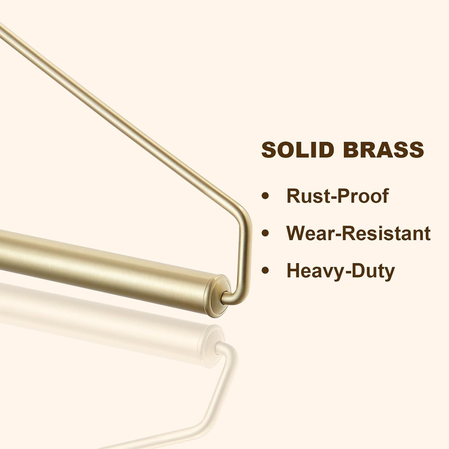 Folding Clothes Hanger Gold Brushed Drying Clothes Rack Wall-Mounted Space Saver for Laundry Room Closet, Brass, 12 Inch