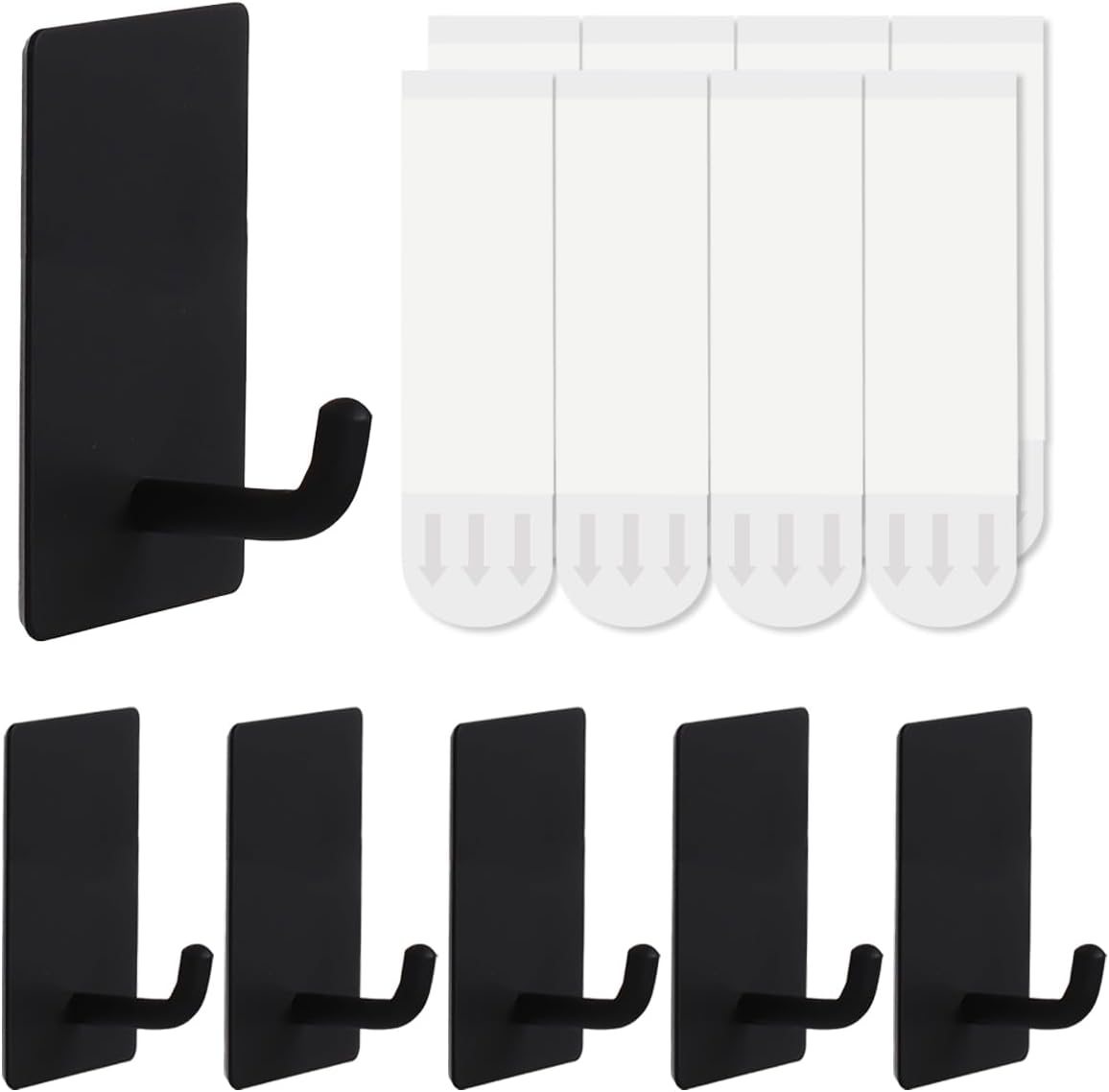 2 Razor Holder for Shower and 3 Adhesive Hooks with Removable Strips，Towel Hooks for Hanging，Wall Hooks for bathrooms，Removable Damage-Free Metal Shaver Holder，for Stockings，Decor，Robe