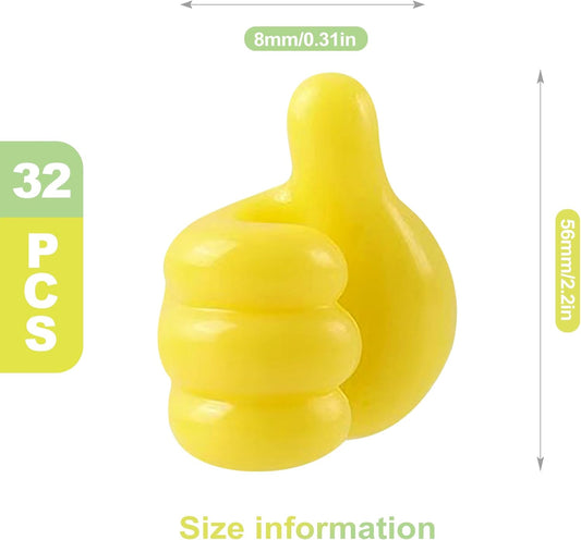 32 Pack Thumb Wall Hooks Silicone Cable Clips Self Adhesive Cord Organizer for Desk Office Home Cable Management Wire Holder for Charger USB Cable Keys Pens Multicolor
