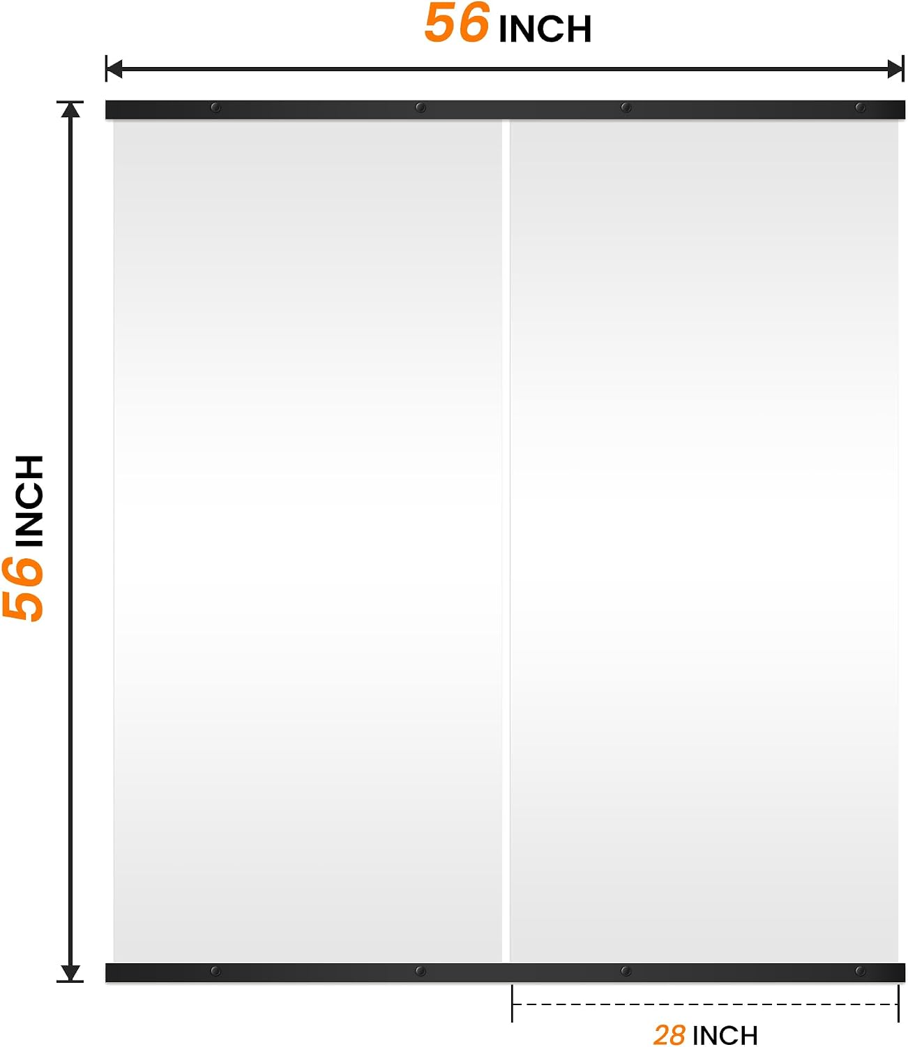 TRAHOME Full Length Floor Mirror 56"x15", Standing Mirror with Aluminum Frame, Large Body Mirror for Bedroom, Living Room and Bathroom, Black