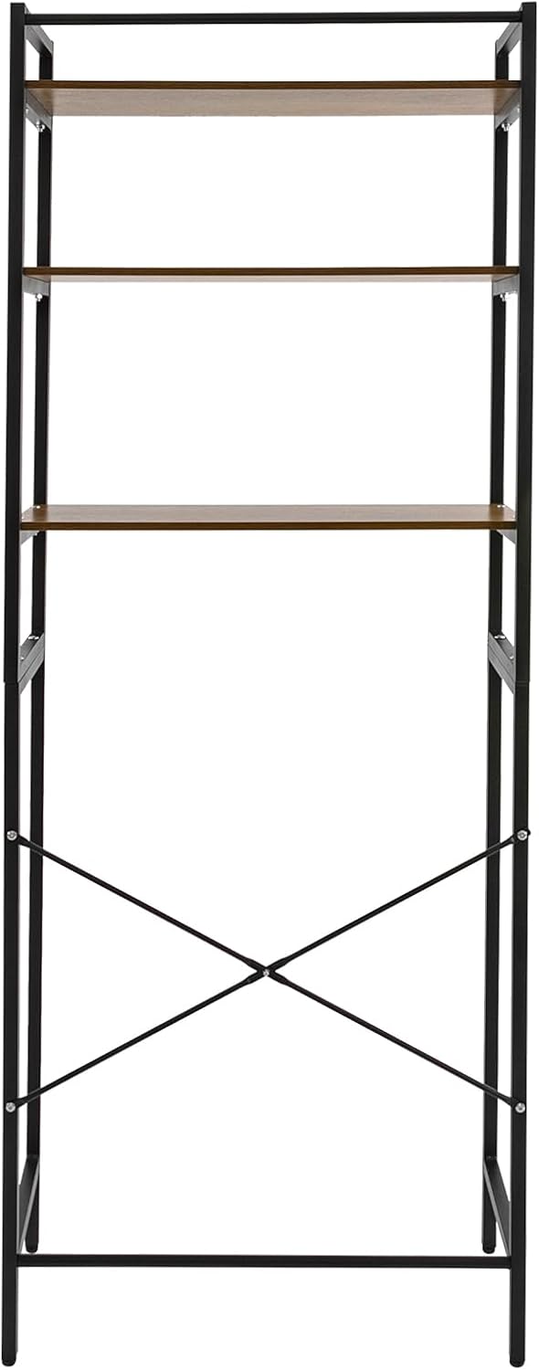 3-Tier Laundry Room Storage Shelf,Over Washer and Dryer Shelves,Floor Standing Washing Machine Storage Rack,White,Marbling