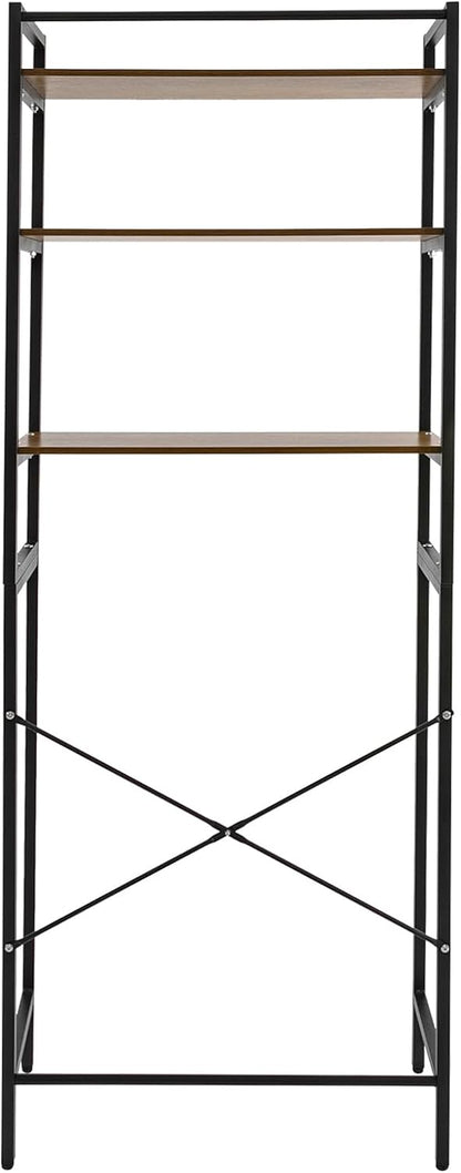 3-Tier Laundry Room Storage Shelf,Over Washer and Dryer Shelves,Floor Standing Washing Machine Storage Rack,White,Marbling