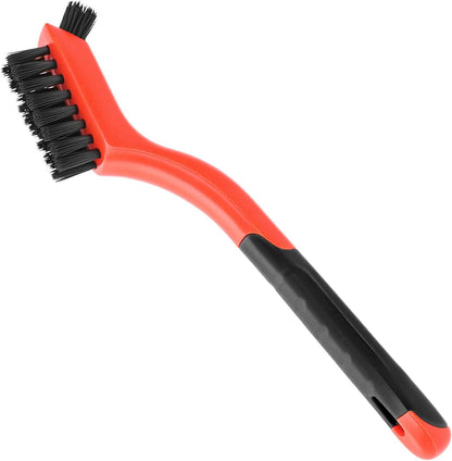 QWORK Nylon Cleaning Brushes, 6 Pack Non Scratch Bristles Dual Head Crevice Tool for Kitchen Bathroom and Cookware