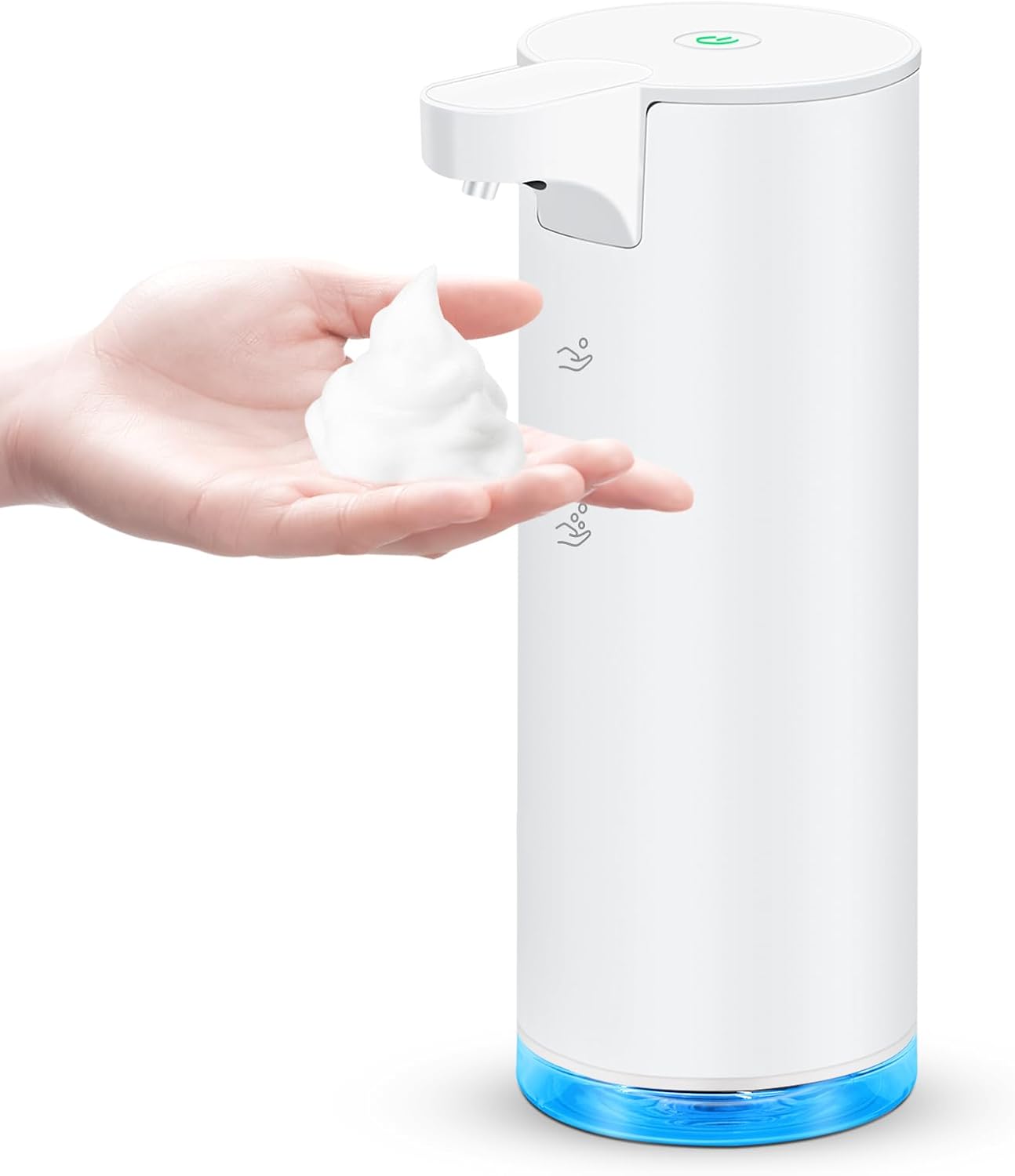 Automatic Hand Soap Dispenser Touchless: Foaming Soap Dispenser Stainless Steel - Free Touch Electric Soap Dispenser Rechargeable with Sensor for Bathroom, Commercial (Black)