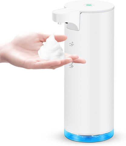 Automatic Hand Soap Dispenser Touchless: Foaming Soap Dispenser Stainless Steel - Free Touch Electric Soap Dispenser Rechargeable with Sensor for Bathroom, Commercial (Black)