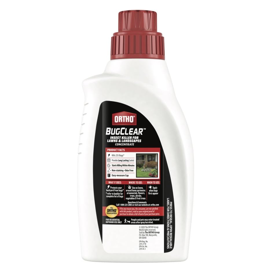 Ortho BugClear Insect Killer for Lawns & Landscapes Ready to Spray - Hose-End Applicator, Outdoor Bug Spray, Kills Mosquitoes, Ants, Spiders, and More, 32 fl. oz.
